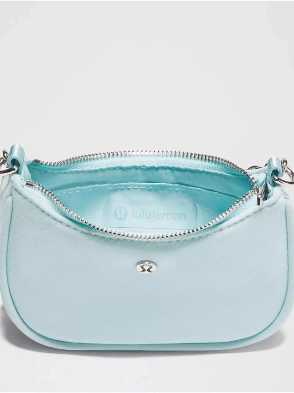 lululemon athletica Pale Blue Mini Shoulder Bag with Silver Chain